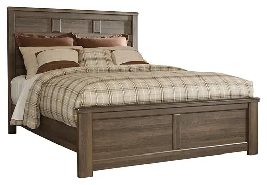 Juararo Queen Panel Bed with Mirrored Dresser Premier Furniture & Mattress
