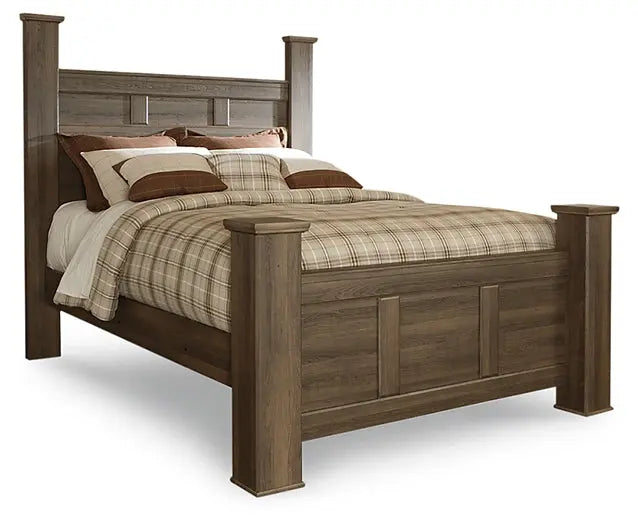 Juararo Queen Poster Headboard with Mirrored Dresser and Nightstand Premier Furniture & Mattress