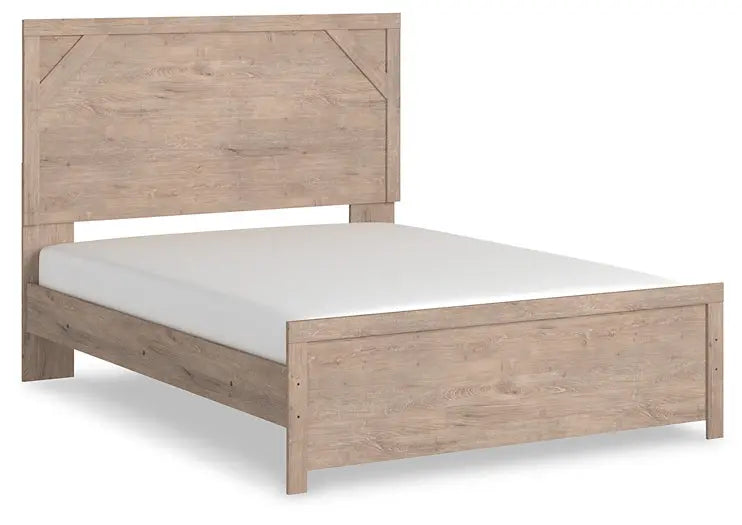 Senniberg Queen Panel Bed with Mirrored Dresser, Chest and Nightstand Premier Furniture & Mattress