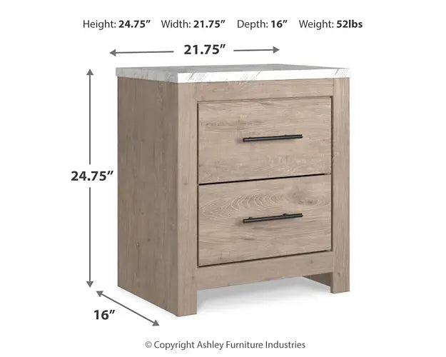 Senniberg Queen Panel Bed with Mirrored Dresser, Chest and Nightstand Premier Furniture & Mattress