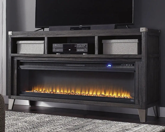 Todoe 65" TV Stand with Electric Fireplace - Premier Furniture & Mattress