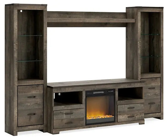 Trinell 4-Piece Entertainment Center with Electric Fireplace Premier Furniture & Mattress
