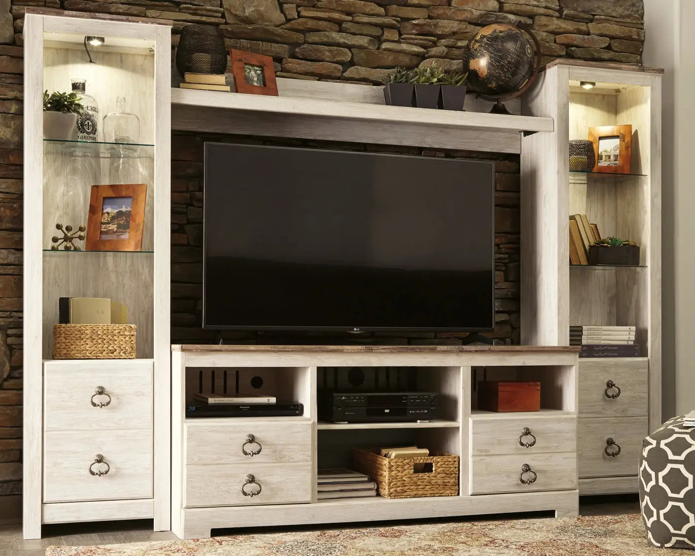 Willowton 4-Piece Entertainment Center - Premier Furniture & Mattress