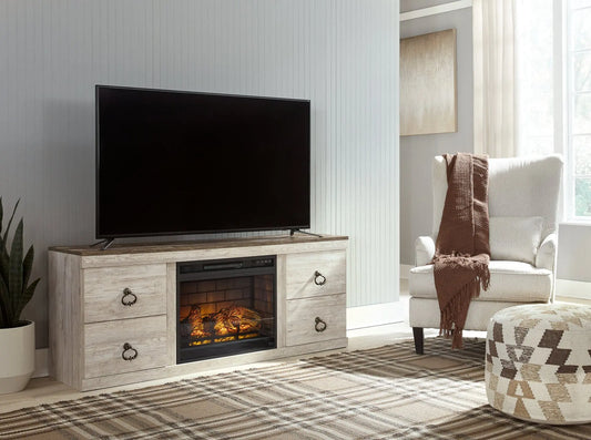 Willowton TV Stand with Electric Fireplace - Premier Furniture & Mattress