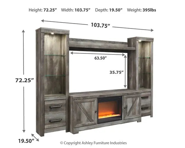 Wynnlow 4-Piece Entertainment Center with Electric Fireplace - Premier Furniture & Mattress