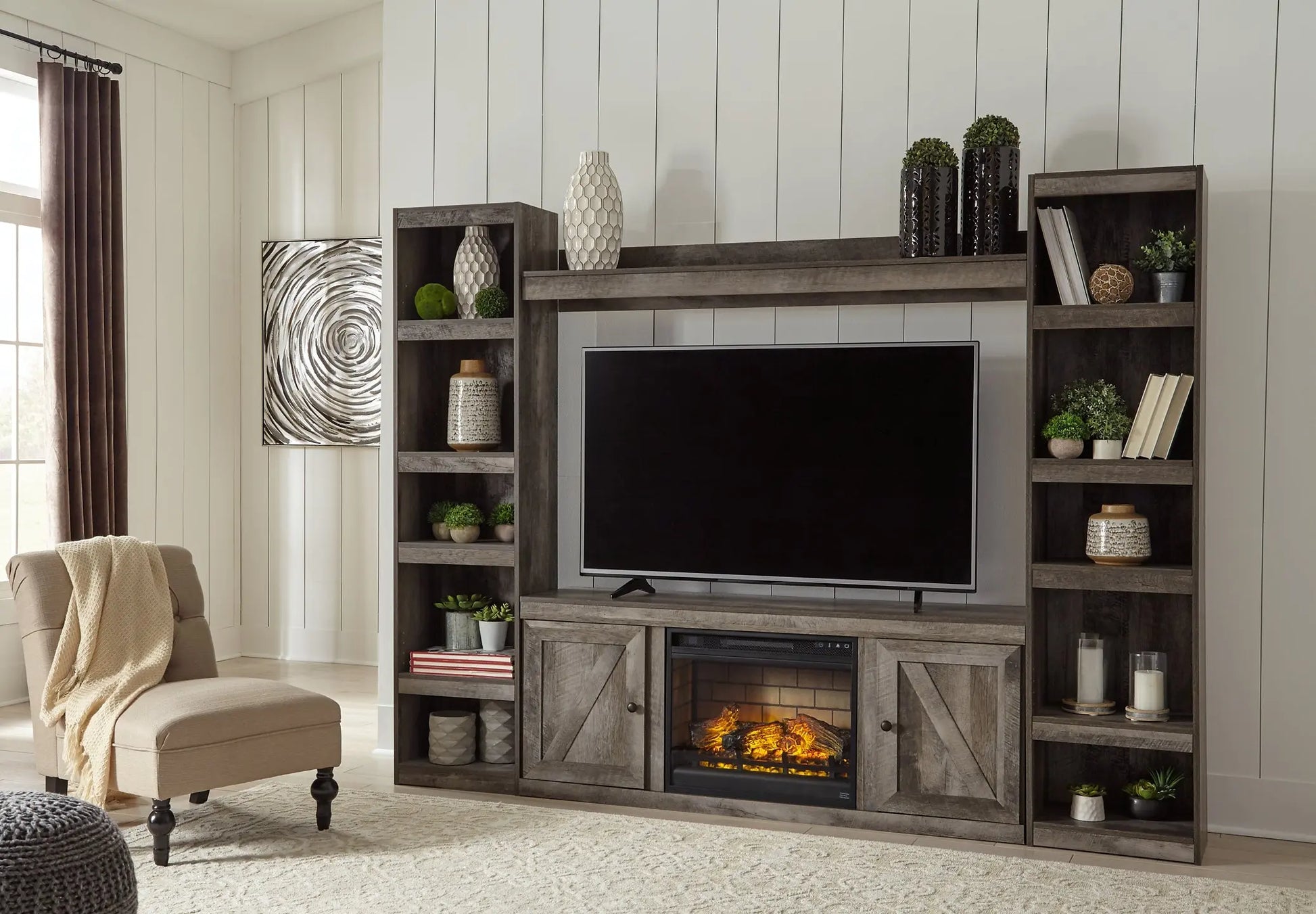 Wynnlow 4-Piece Entertainment Center with Electric Fireplace - Premier Furniture & Mattress