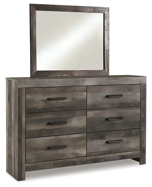 Wynnlow King Panel Bed with Mirrored Dresser and Nightstand Premier Furniture & Mattress