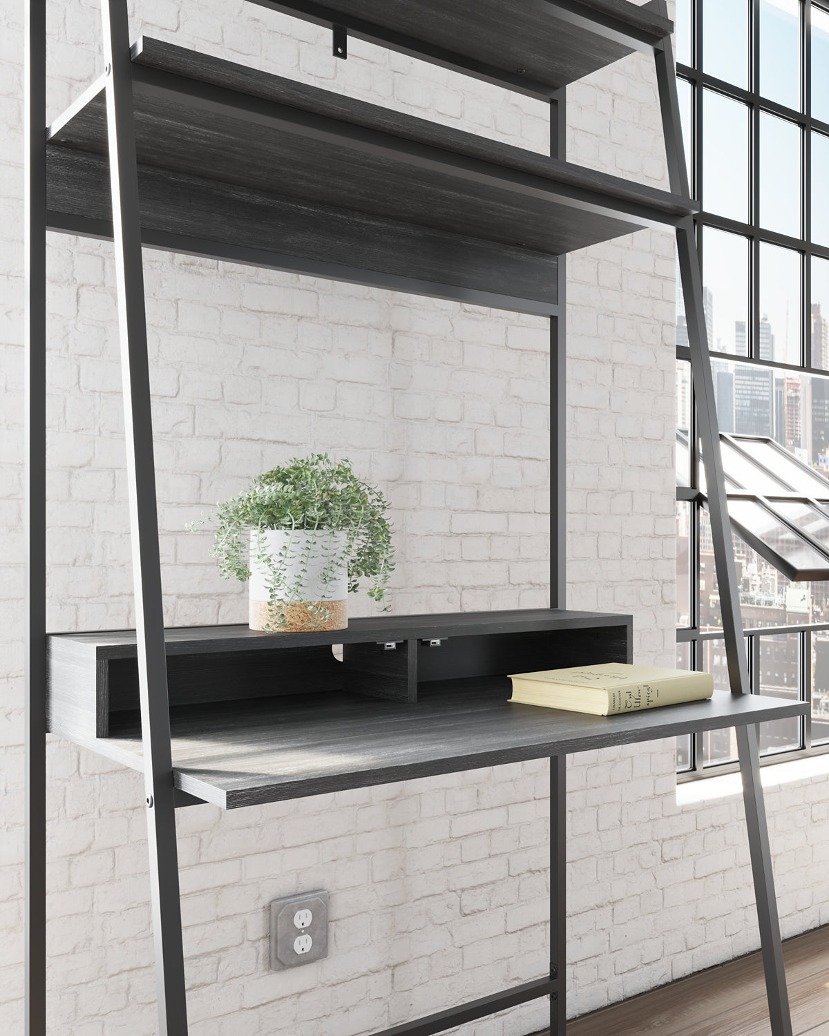 Yarlow Home Office Desk and Shelf - Premier Furniture & Mattress