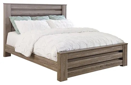 Zelen King Panel Bed with Mirrored Dresser Premier Furniture & Mattress