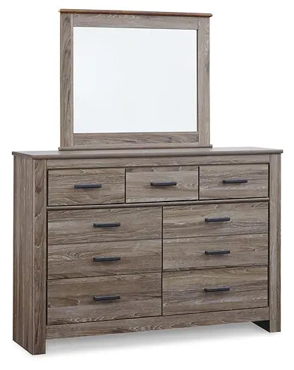 Zelen Queen/Full Panel Headboard with Mirrored Dresser Premier Furniture & Mattress