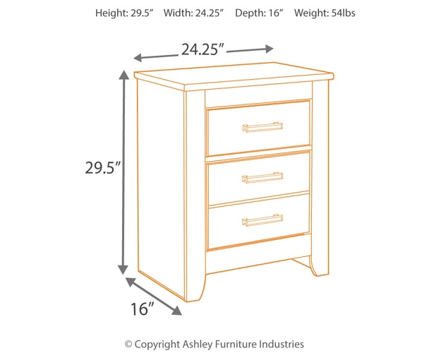 Brinxton Two Drawer Night Stand - Premier Furniture & Mattress