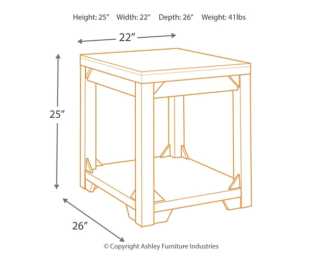 Fregine Rectangular End Table - Premier Furniture & Mattress