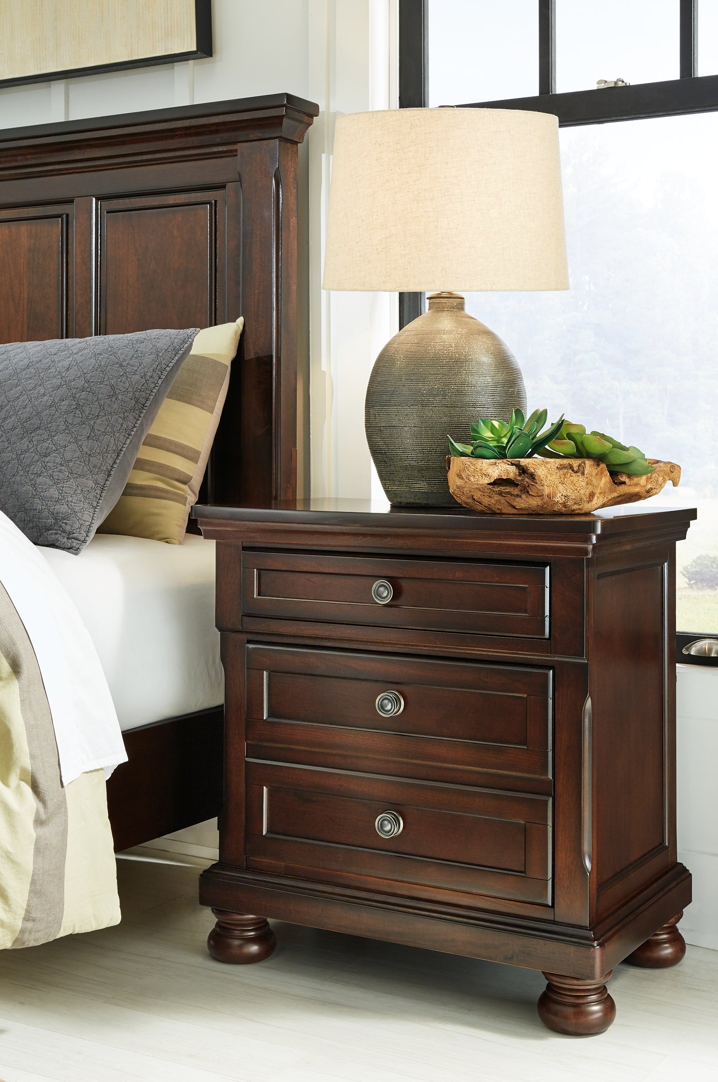 Robbinsdale Two Drawer Night Stand - Premier Furniture & Mattress