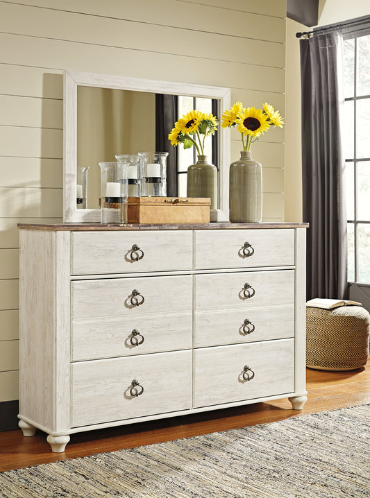 Willowton Dresser and Mirror - Premier Furniture & Mattress