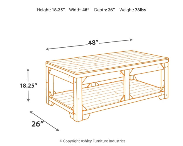 Fregine Lift Top Cocktail Table - Premier Furniture & Mattress