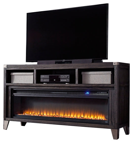Todoe 65" TV Stand with Electric Fireplace - Premier Furniture & Mattress
