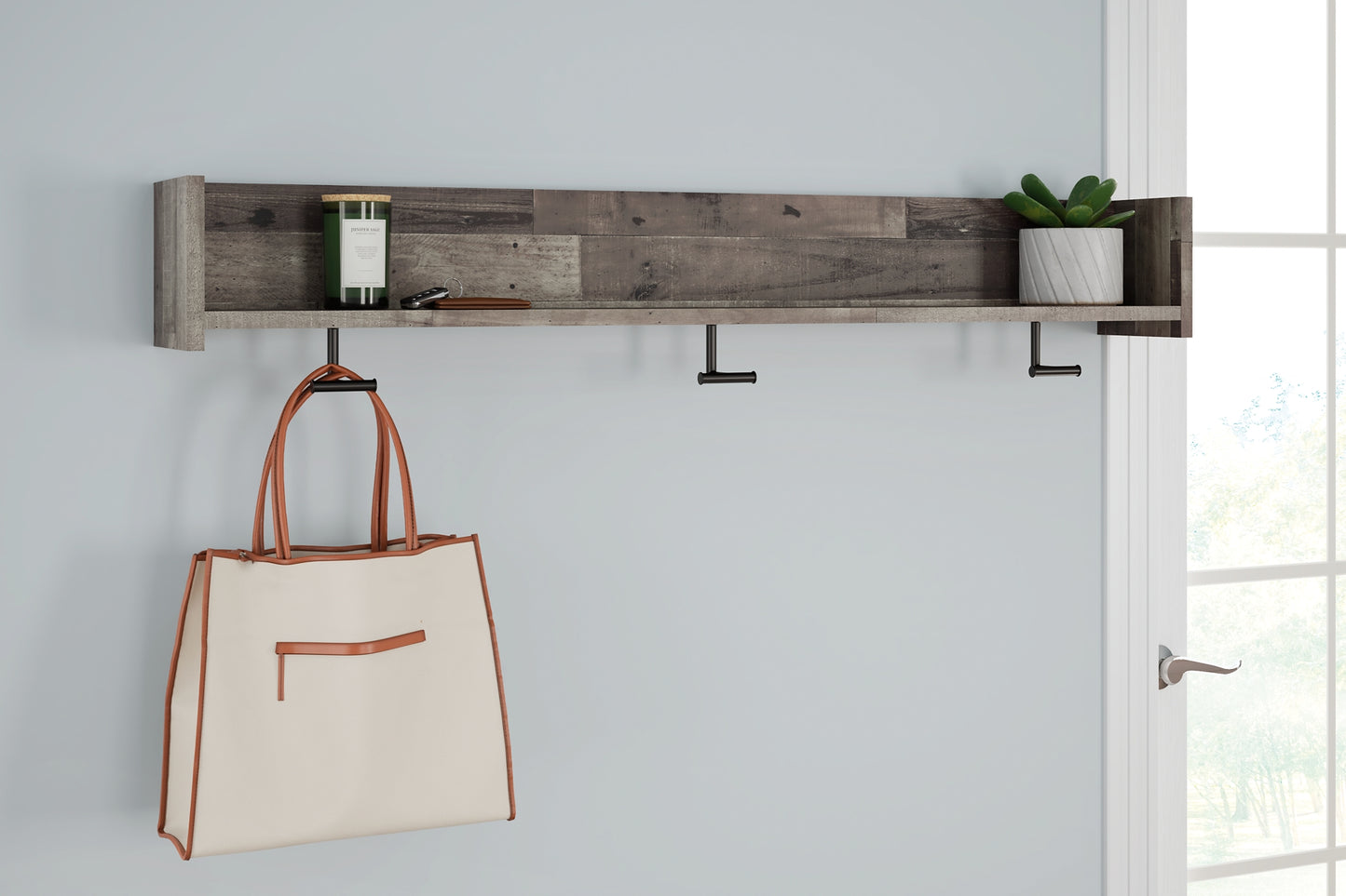 Neilsville Wall Mounted Coat Rack w/Shelf - Premier Furniture & Mattress