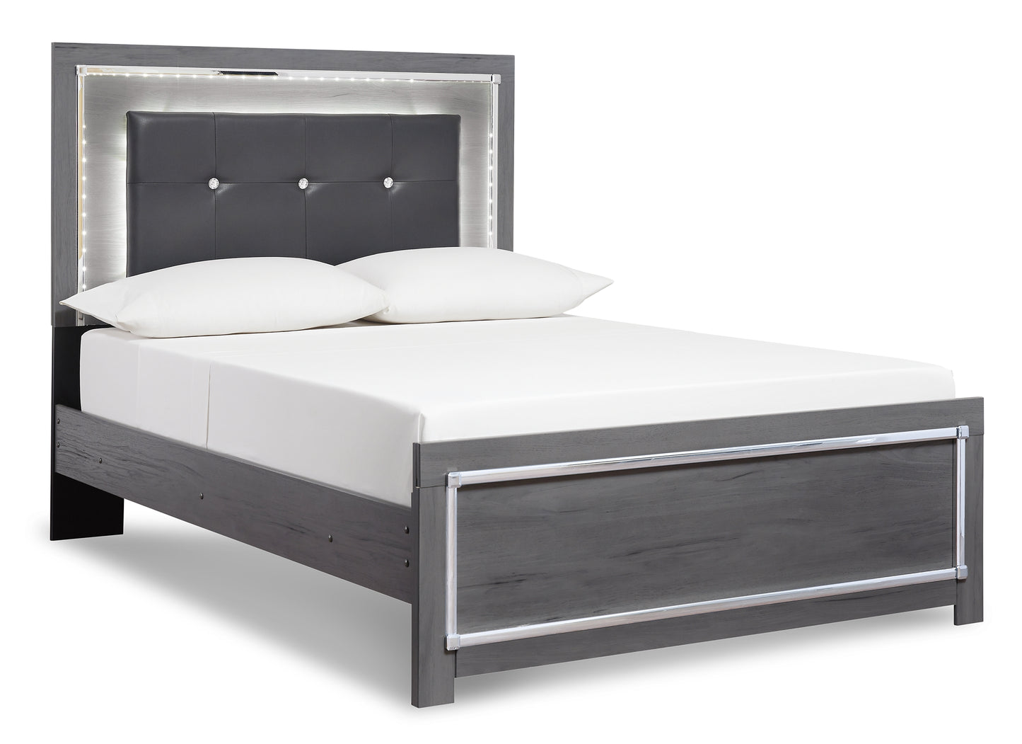 Lodanna Queen Panel Bed with Mirrored Dresser and Chest - Premier Furniture & Mattress