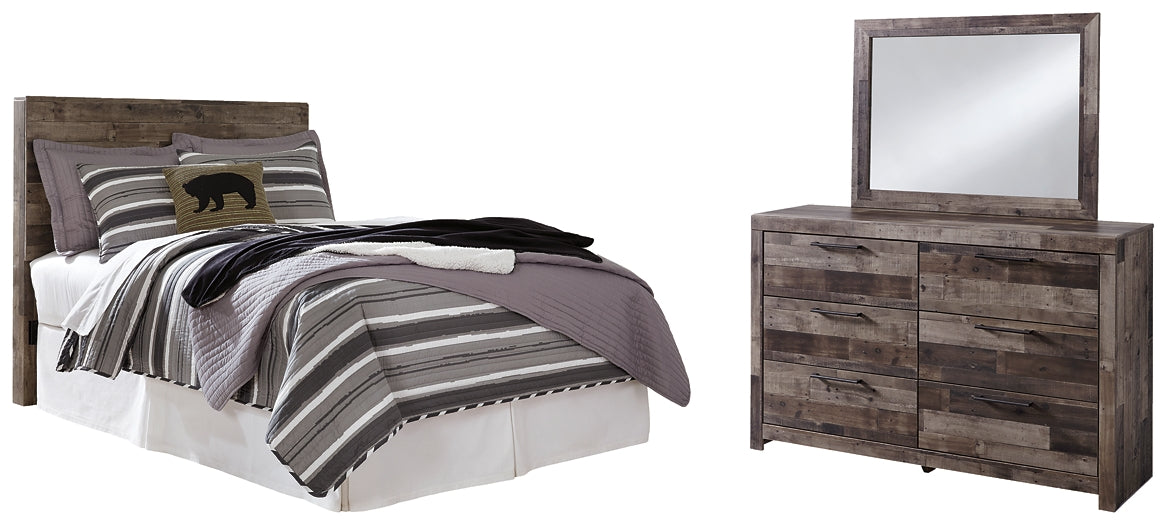 Derekson Full Panel Headboard with Mirrored Dresser - Premier Furniture & Mattress