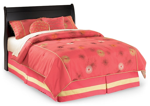Huey Vineyard Full Sleigh Headboard with Mirrored Dresser - Premier Furniture & Mattress