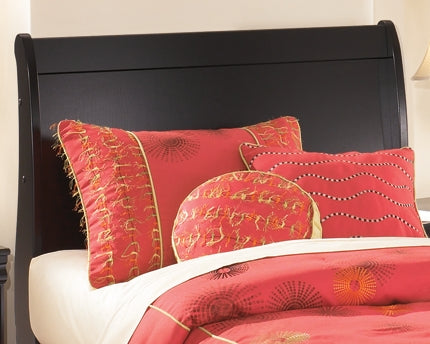 Huey Vineyard Twin Sleigh Headboard with Mirrored Dresser - Premier Furniture & Mattress