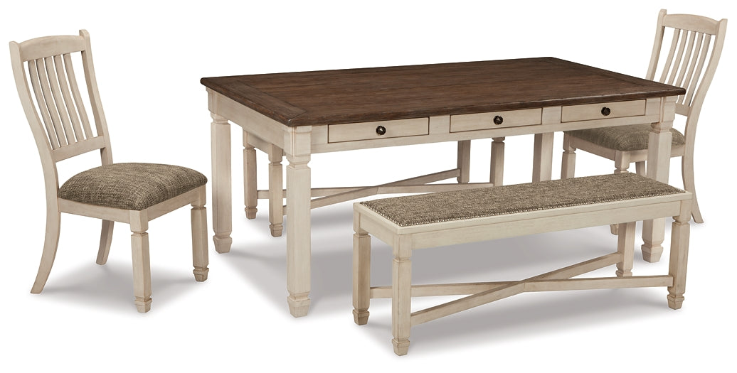 Bolanburg Dining Table and 2 Chairs and 2 Benches - Premier Furniture & Mattress