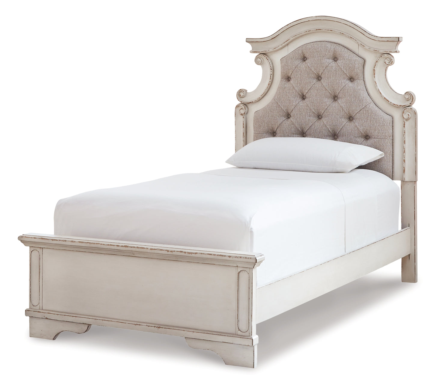 Realyn Twin Panel Bed with Mirrored Dresser and Chest - Premier Furniture & Mattress