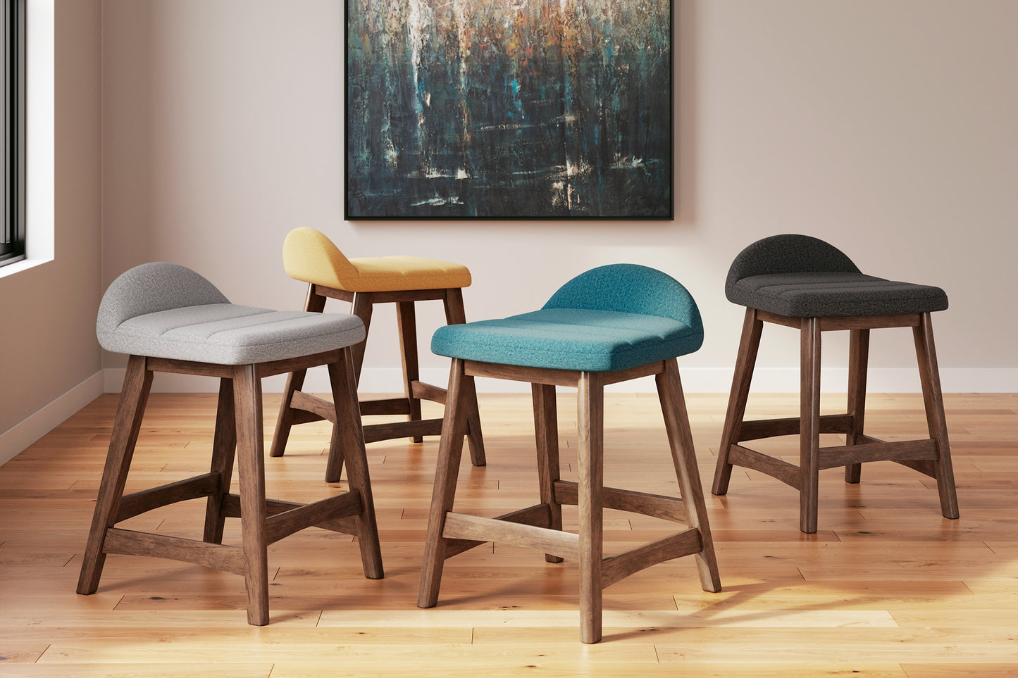 Lyncott Upholstered Barstool (2/CN) - Premier Furniture & Mattress