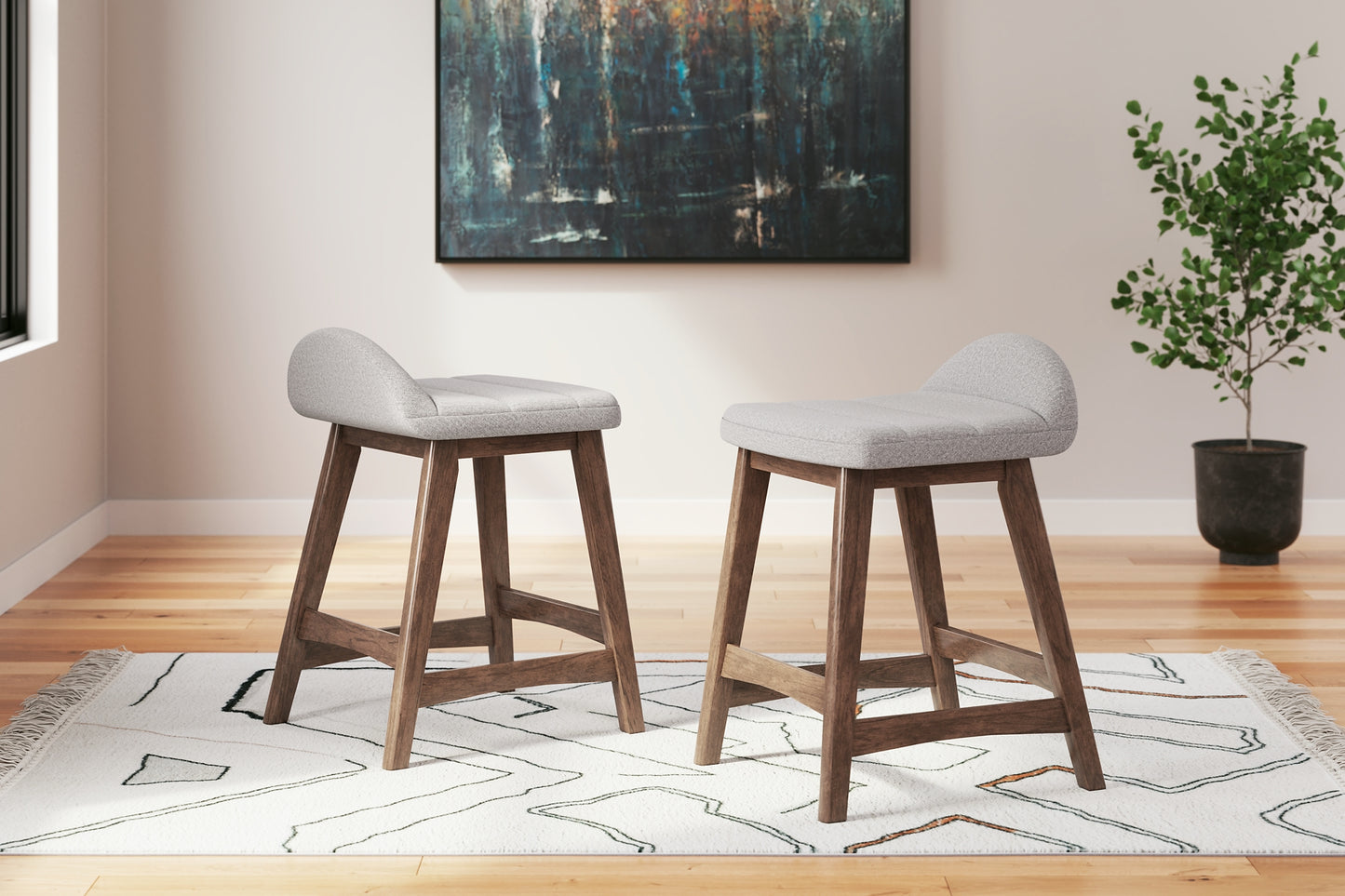 Lyncott Upholstered Barstool (2/CN) - Premier Furniture & Mattress