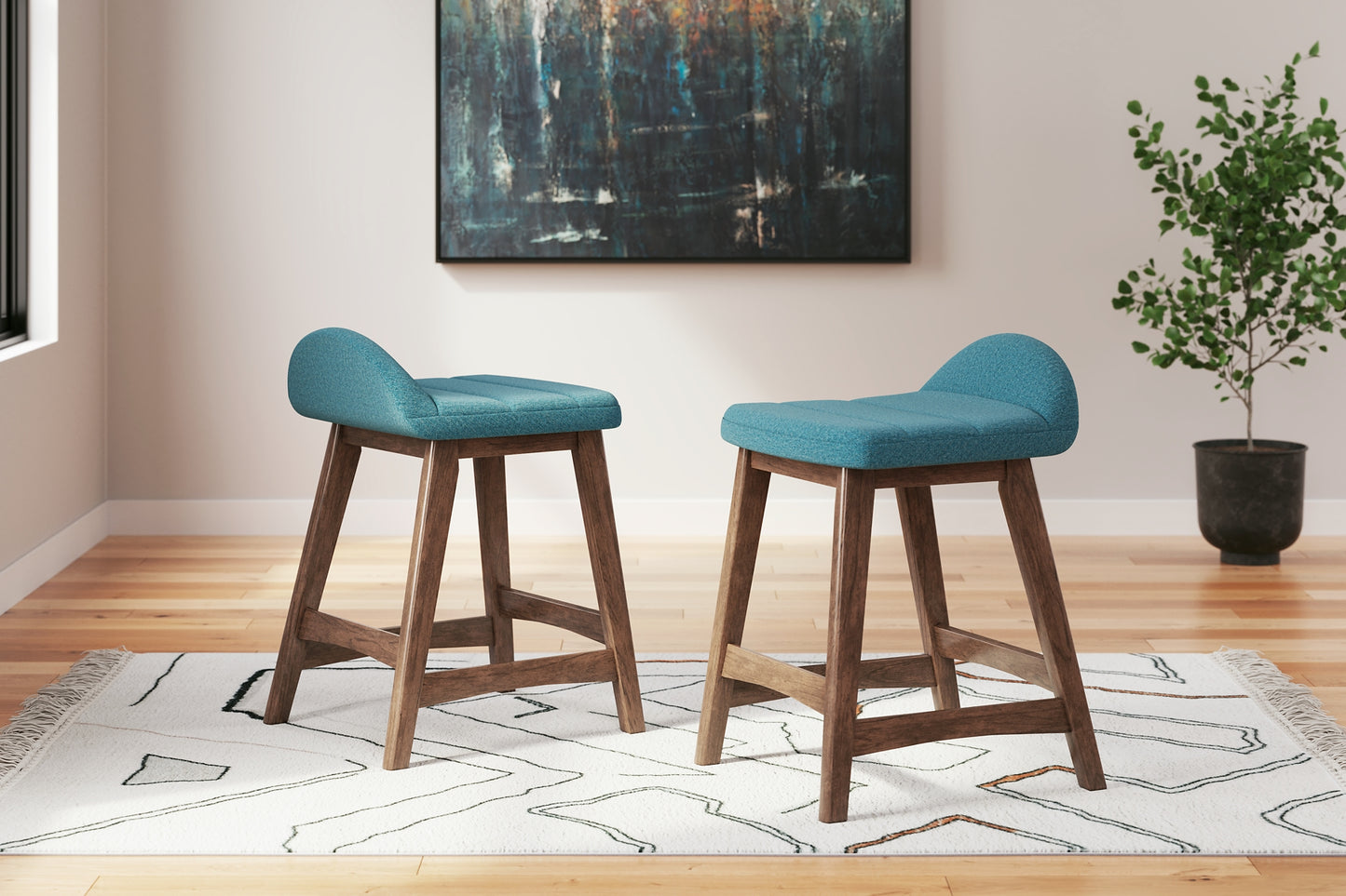 Lyncott Upholstered Barstool (2/CN) - Premier Furniture & Mattress