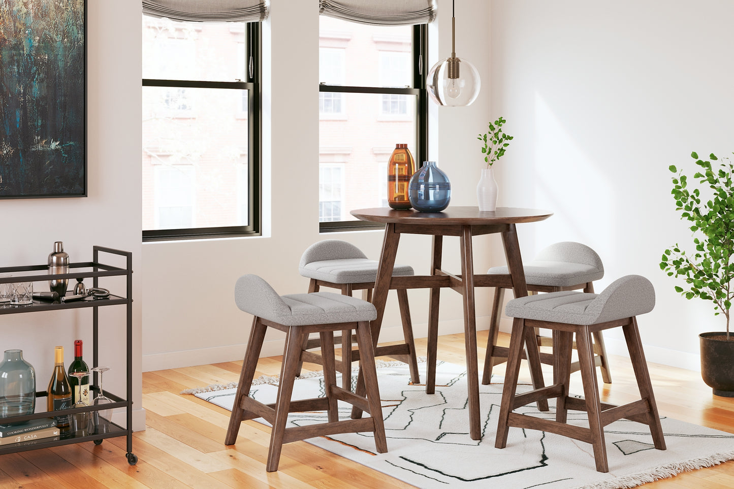 Lyncott Upholstered Barstool (2/CN) - Premier Furniture & Mattress