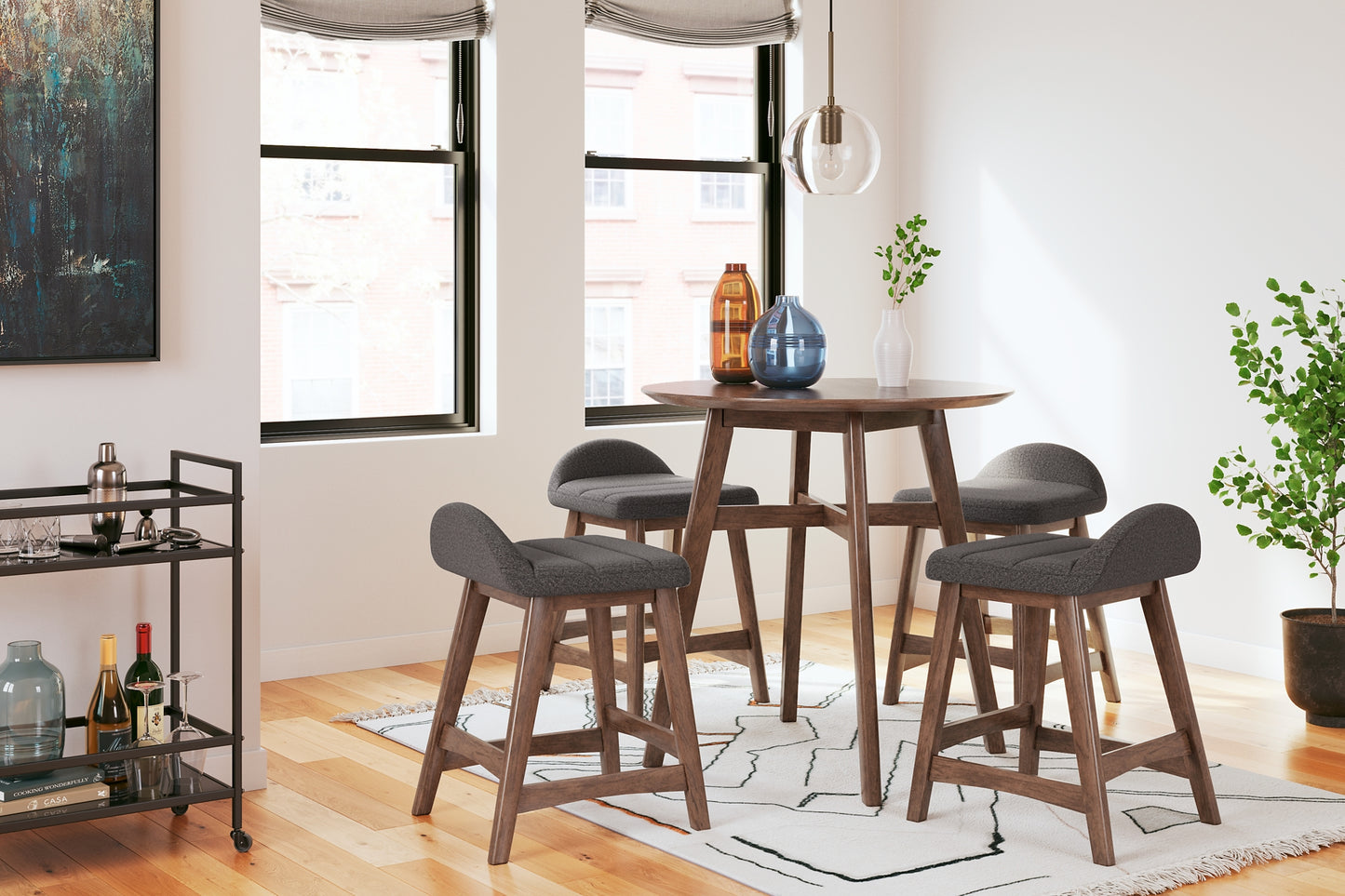Lyncott Upholstered Barstool (2/CN) - Premier Furniture & Mattress