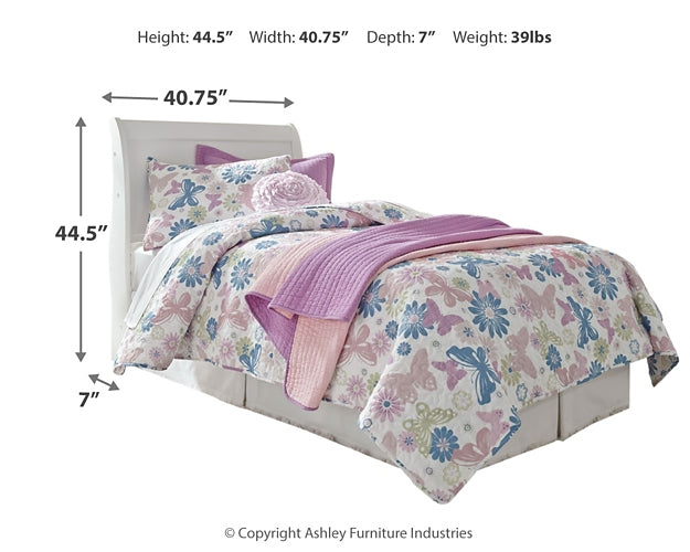 Anarasia Twin Sleigh Headboard with Mirrored Dresser and Chest - Premier Furniture & Mattress