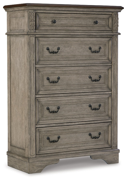 Lodenbay California King Panel Bed with Mirrored Dresser and Chest - Premier Furniture & Mattress