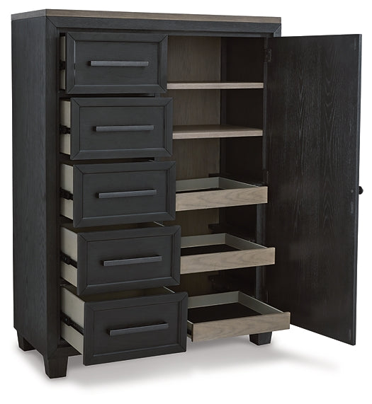 Foyland King Panel Storage Bed with Mirrored Dresser, Chest and Nightstand - Premier Furniture & Mattress