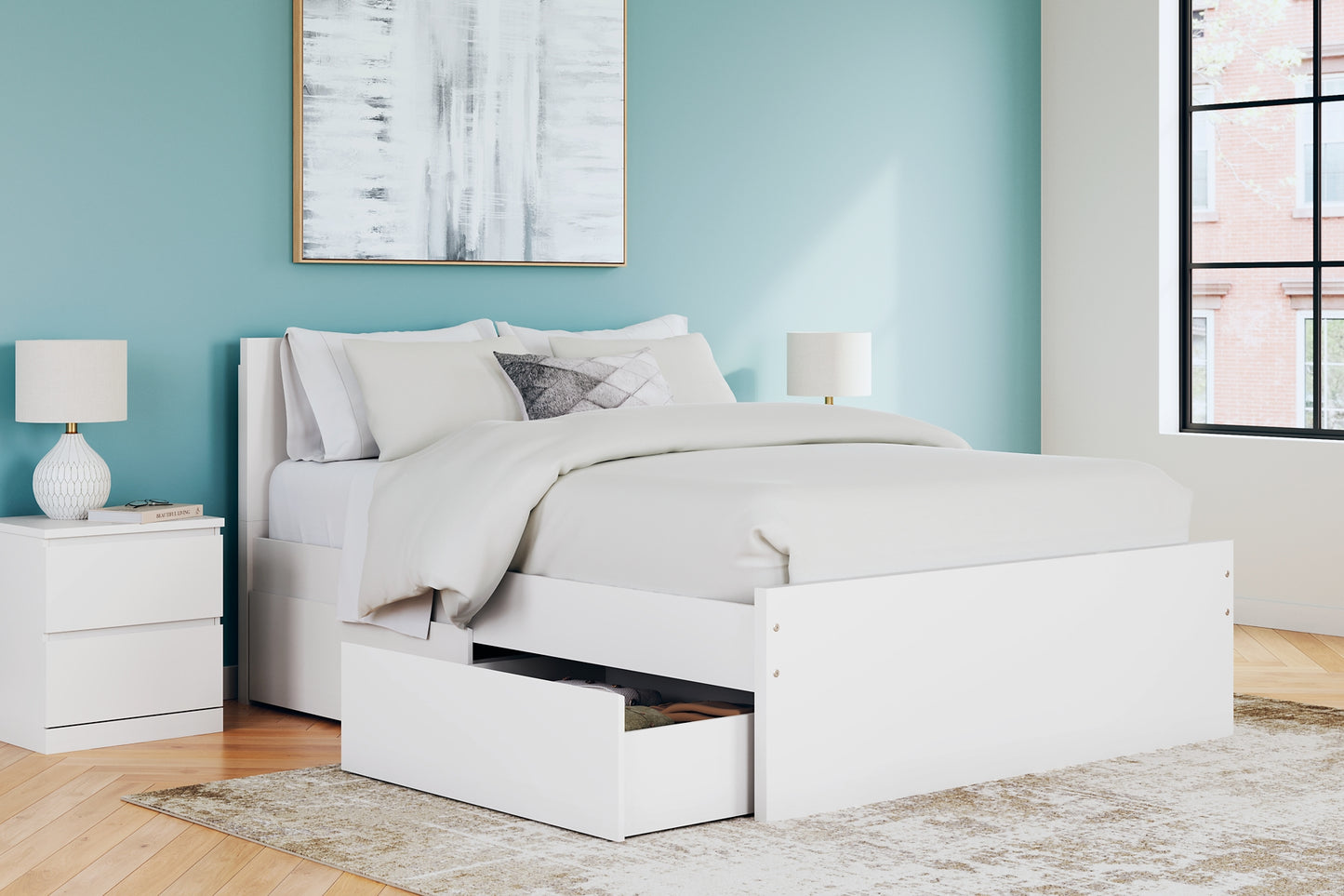 Onita Panel Platform Bed With 2 Side Storage