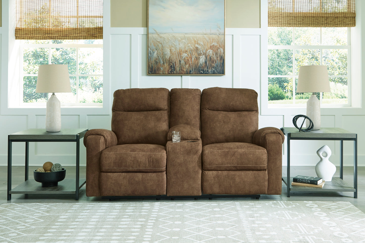 Edenwold DBL Rec Loveseat w/Console- Brindle Color