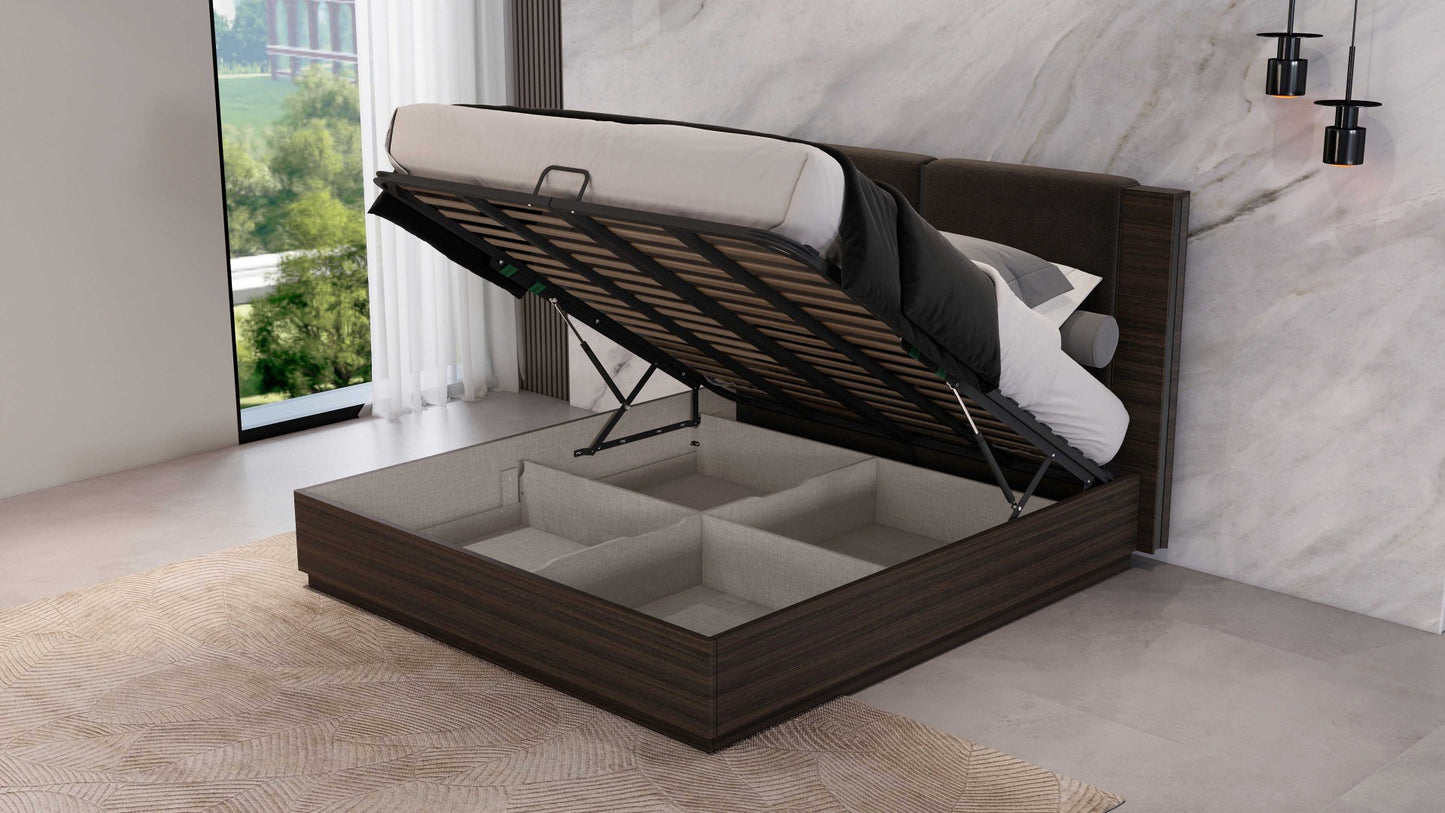 B747 7 PC STORAGE BED  SET  ( Italian Style modern bed set)
