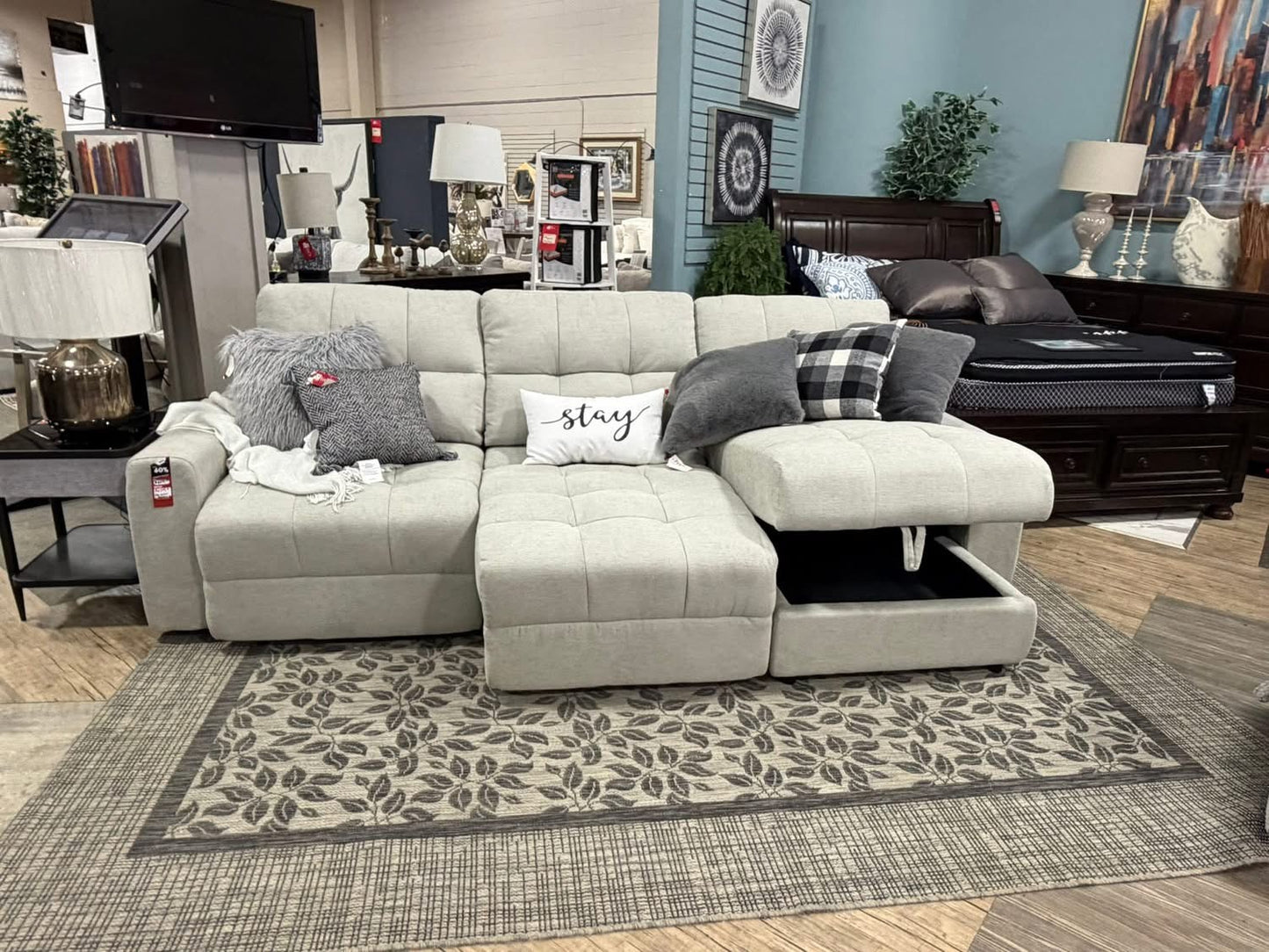 AUSTIN 3 PC POWER SLIDER WITH STORAGE CHAISE