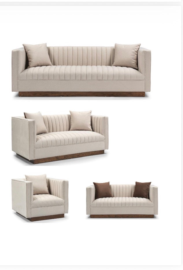 Wallace Sofa w/Wooden Base