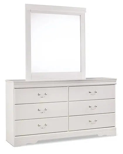 Anarasia Queen Sleigh Bed with Mirrored Dresser Premier Furniture & Mattress