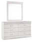 Anarasia Queen Sleigh Bed with Mirrored Dresser Premier Furniture & Mattress