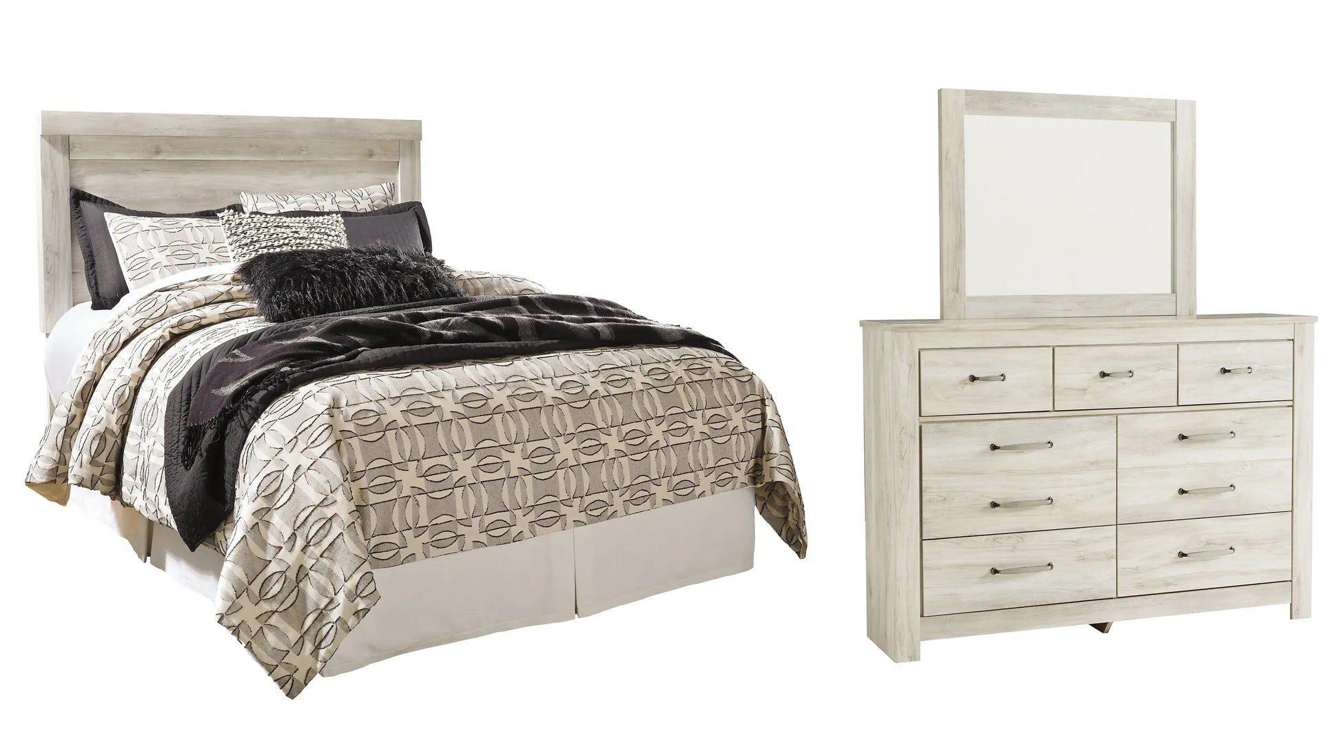 Bellaby Panel Headboard With Mirrored Dresser - Premier Furniture & Mattress