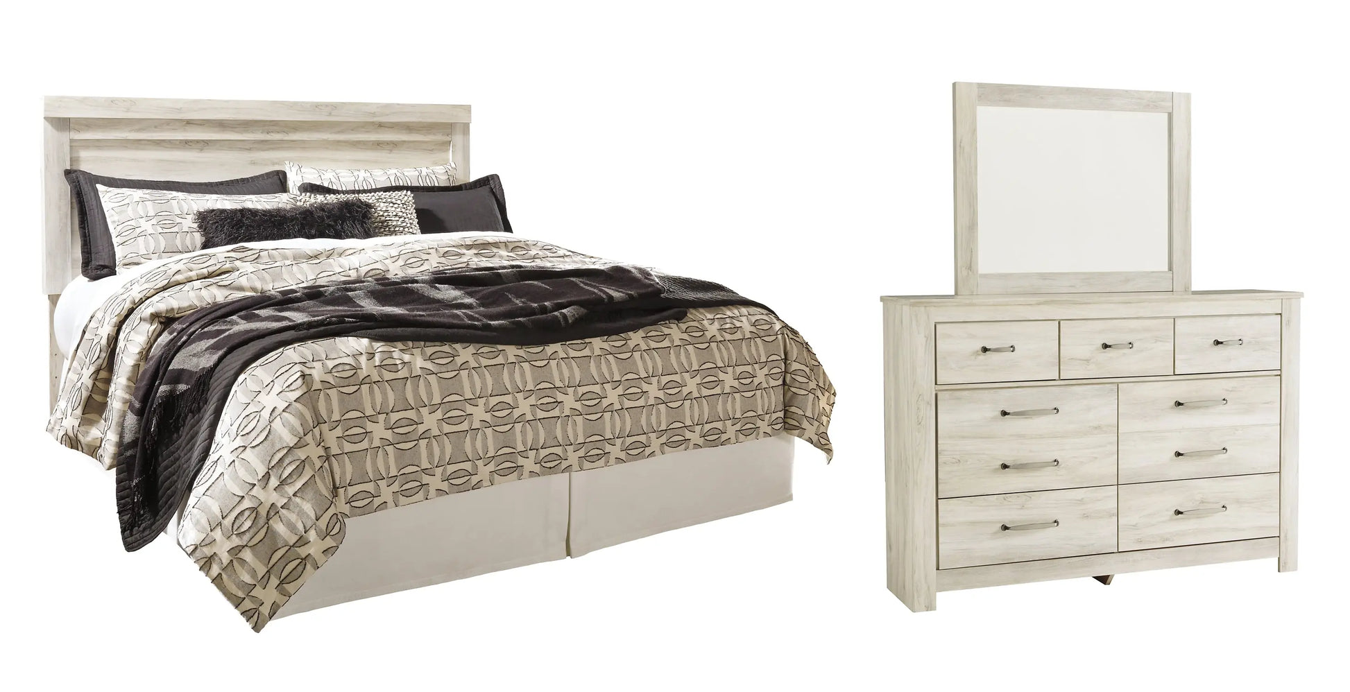 Bellaby Panel Headboard With Mirrored Dresser - Premier Furniture & Mattress