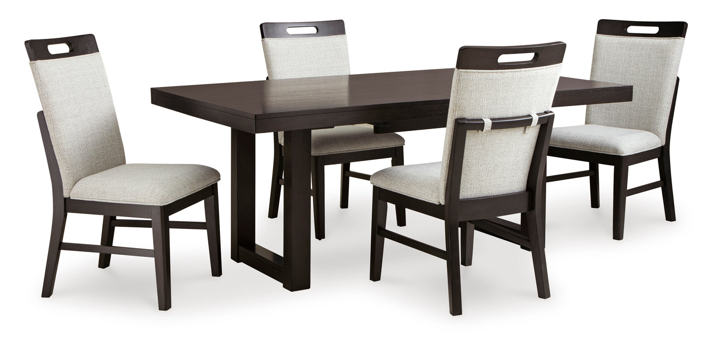 Neymorton Dining Set - Dark Grayish Brown / 5 - Piece