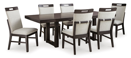 Neymorton Dining Set - Dark Grayish Brown / 7 - Piece