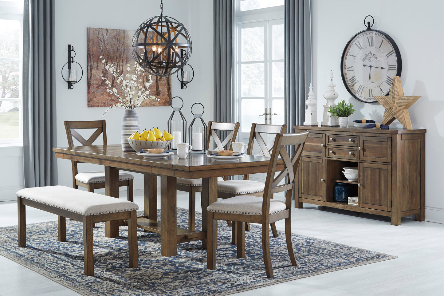 Moriville Dining Set - Grayish Brown / 6 - Piece