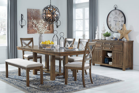 Moriville Dining Set - Grayish Brown / 6 - Piece