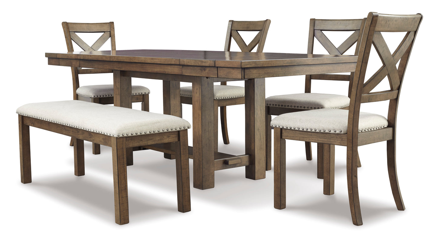 Moriville Dining Set - Grayish Brown / 6 - Piece