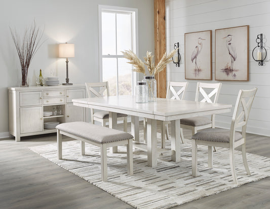 Robbinsdale Dining Set - Antique White / 6 - Piece